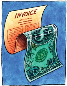 Invoice Dollar Bill --- Image by © Images.com/Corbis