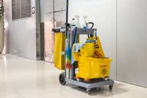 Yellow,Mop,Bucket,And,Set,Of,Cleaning,Equipment,In,The